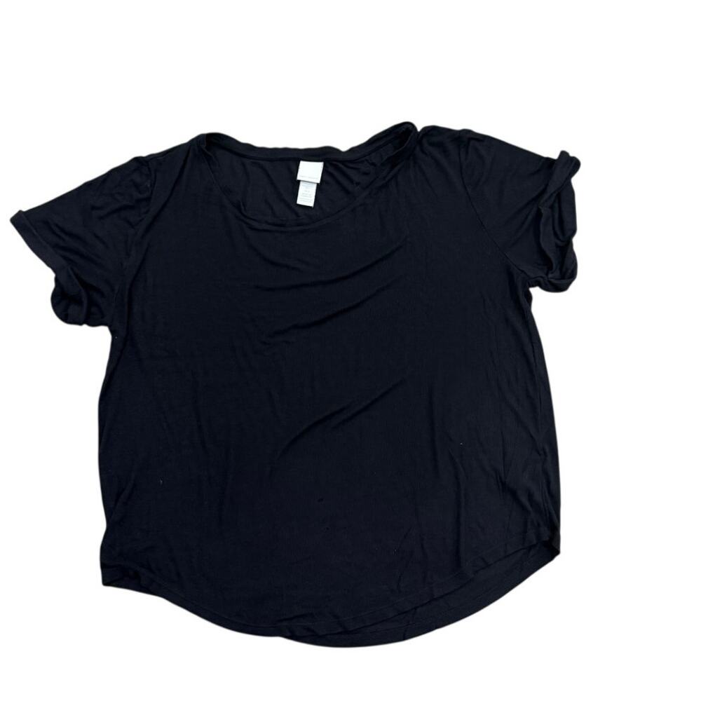 H&M Basics Womens Large L Black Short Sleeve Crewneck T-Shirt